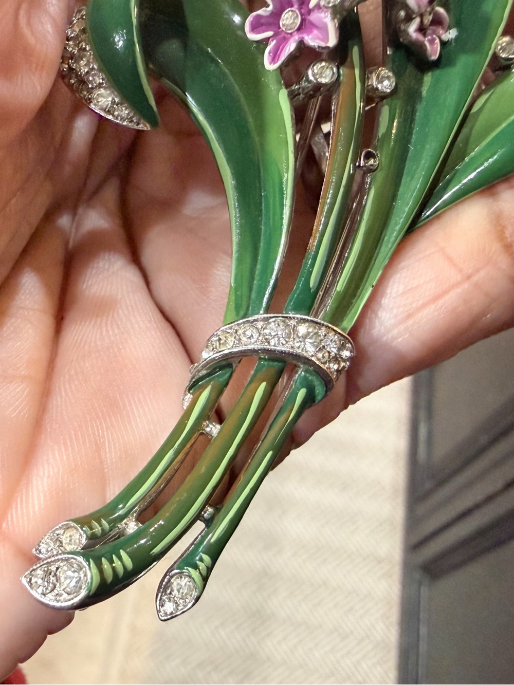 Rare 1940s Crown Trifari Alfred Philippe Double-Prong Fur Clip Brooch Pat 125820 - Picture 13 of 17